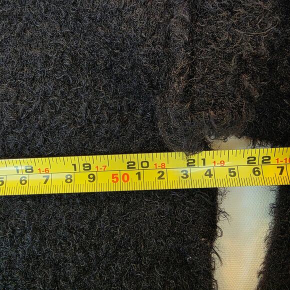 Free People Black Fuzzy Sweater Women’s Large V-Neck Pullover Soft Cozy Knit - Picture 7 of 8